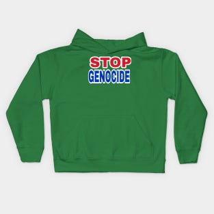 STOP GENOCIDE- Red, White & Blue - Double-sided Kids Hoodie